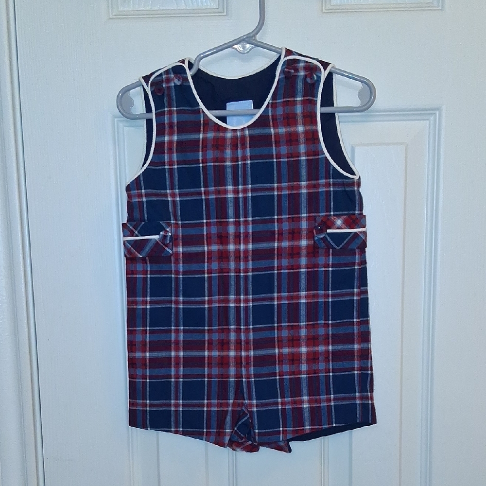 Bella Bliss Plaid Sleeveless Romper